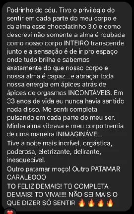 Print real: Em 33 anos de vida eu nunca havia sentido nada disso.