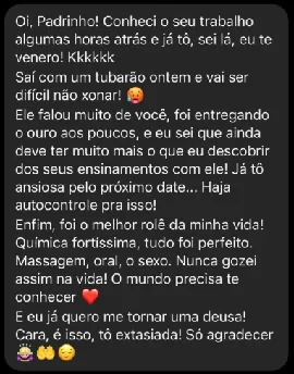Print real: Foi o melhor rolê da minha vida. Nunca gozei assim na vida!